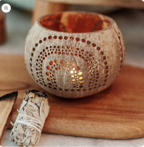 Coconut Tea-Light Candle Holder(Exotica)- Ideal For Hotels,SPA,Weddings,
